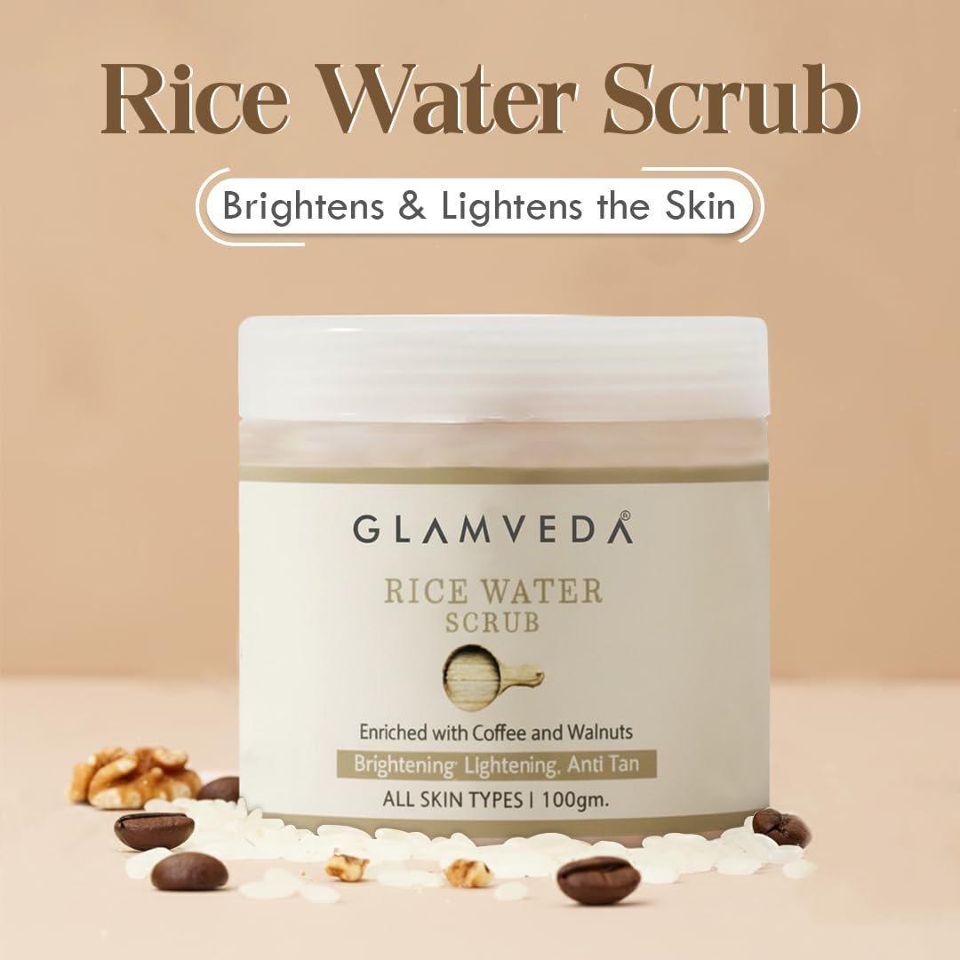 Glamveda Rice Water Brightening Face Scrub for Men & Women | - Image 2
