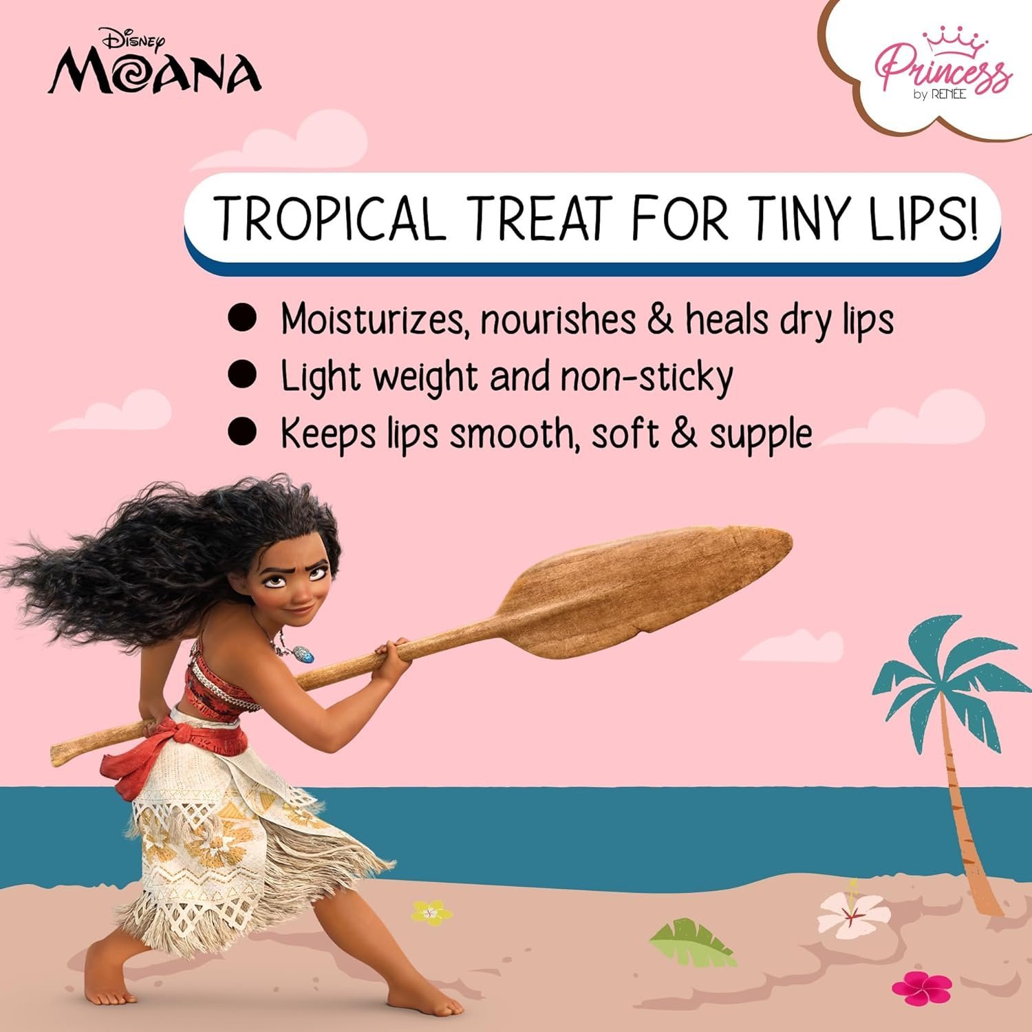 RENEE Princess By Disney Moana Beachy Peachy Lip Balm,For Smooth,Nourished &Deep Moisture Lips,Lightweight - Image 4