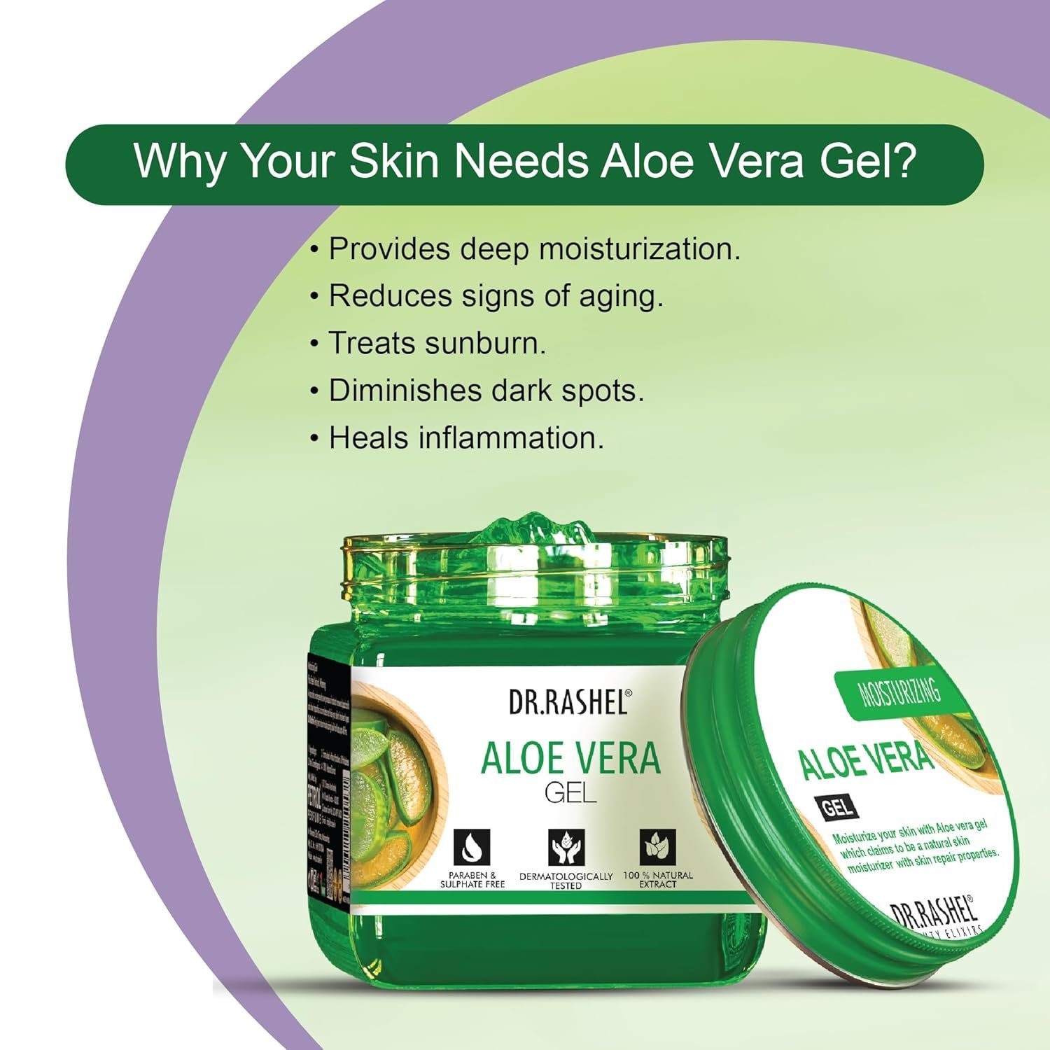 Aloe Vera Gel with natural Aloevera Extract for Men & Women for Moisturize and Sooth Glowing Skin - Image 4