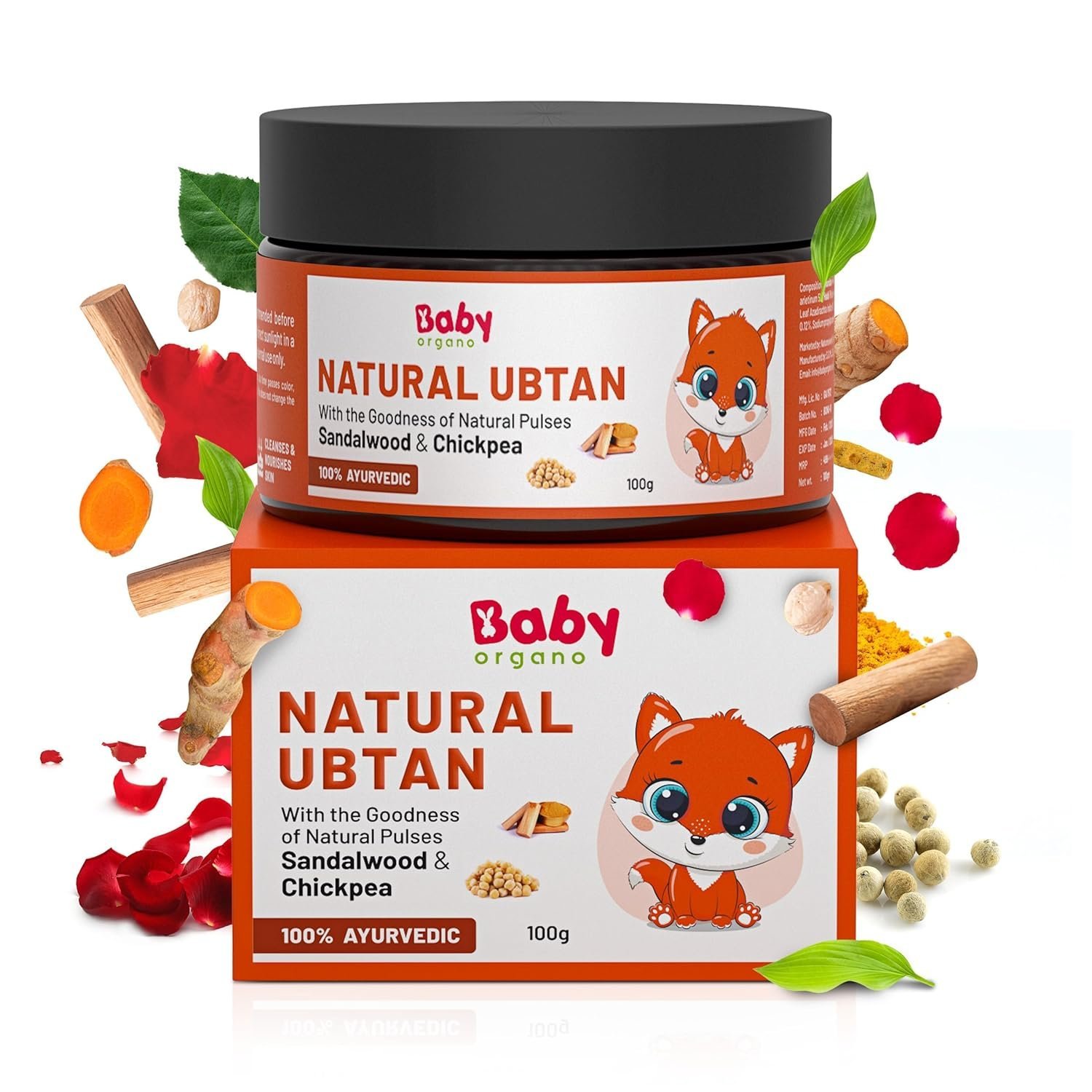 BabyOrgano Ayurvedic Ubtan Bath Powder for Babies, Kids & Mothers 0+ Months | 100g (Pack of 1)